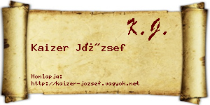 Kaizer József névjegykártya